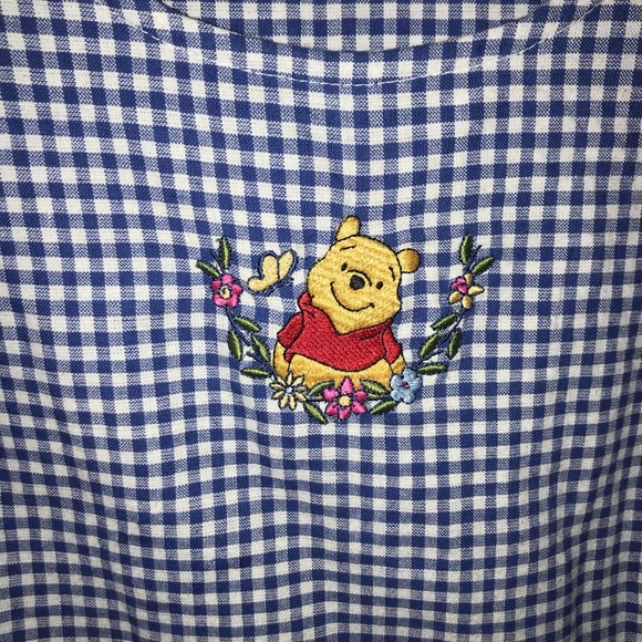 Vintage Winnie the Pooh Embroidered Gingham Dress - Picture 4 of 8